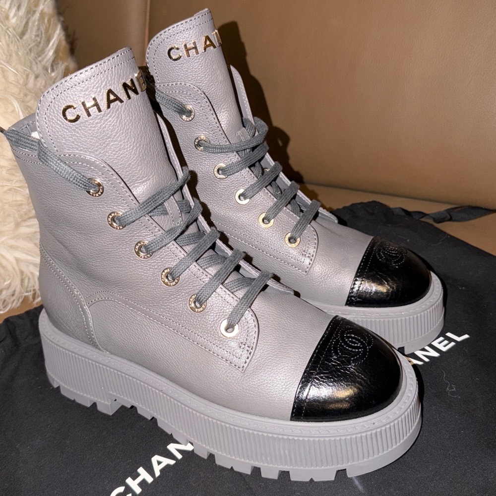 Chanel combat boots